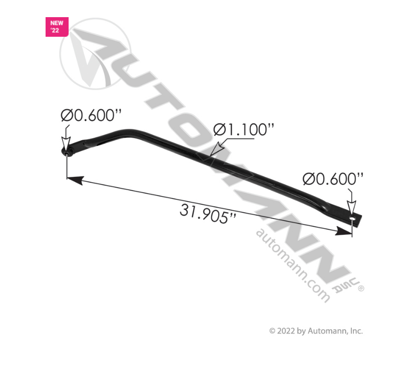 TRR4601 - Radiator Support Rods LH Freightliner