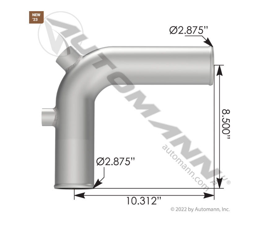 561.59341SS - Radiator Pipe Lower Kenworth SS304