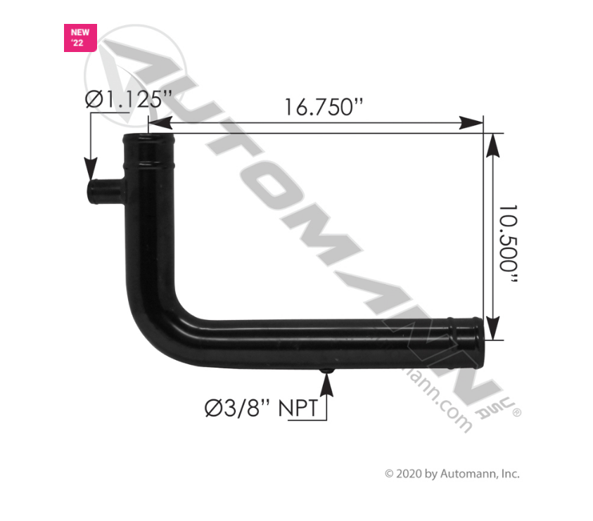 561.59173 - Coolant Lower Tube Kenworth-Peterbilt