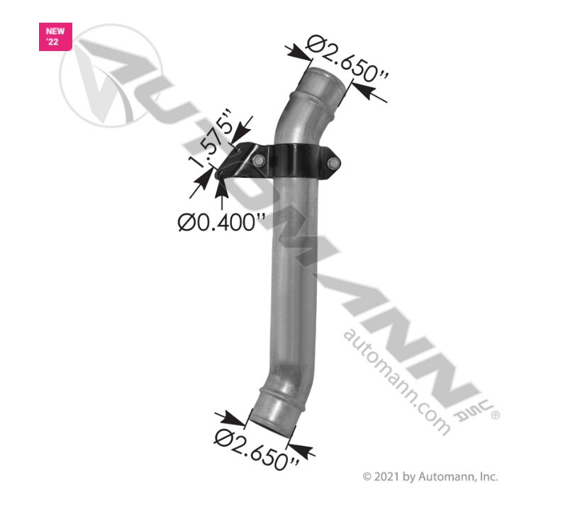 561.46572SS - Radiator Pipe Freightliner SS304