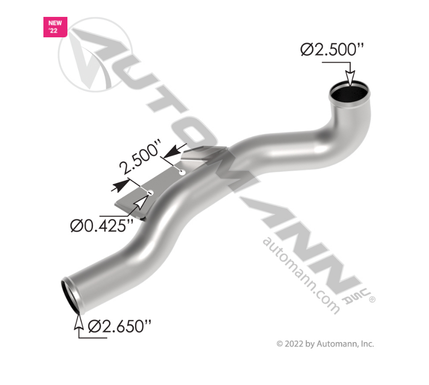 561.46388SS - Radiator Pipe Freightliner SS304