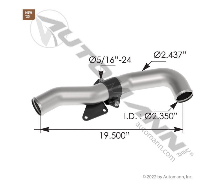 561.46182SS - Radiator Pipe Freightliner SS304