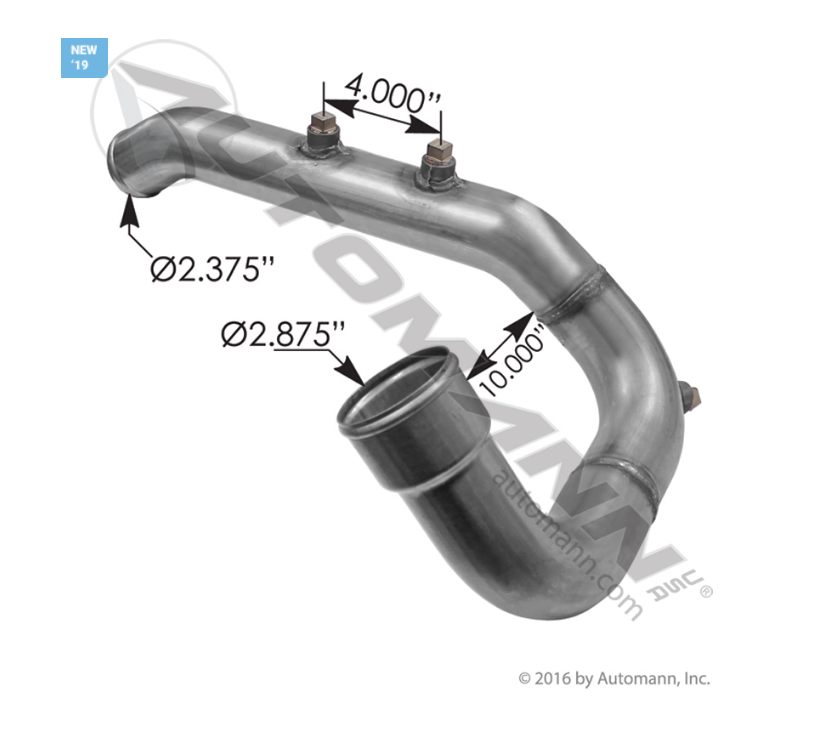 561.46729 - Lower Radiator Pipe Freightliner SS304