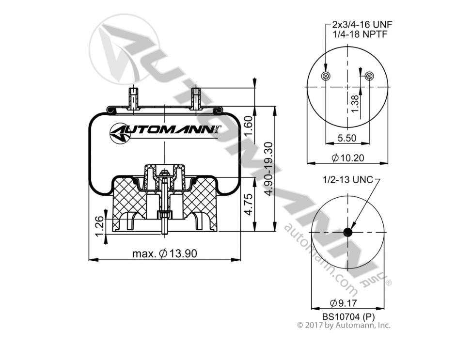 AB1DK25A-8709 - Air Spring Rolling Lobe (8709, 1R13-159, 64645, S21800)