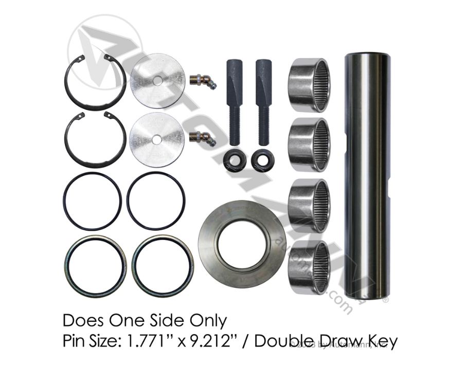 460.523B - Left-Hand King Pin Kit for Freightliner Trucks with Double Draw Key Slots