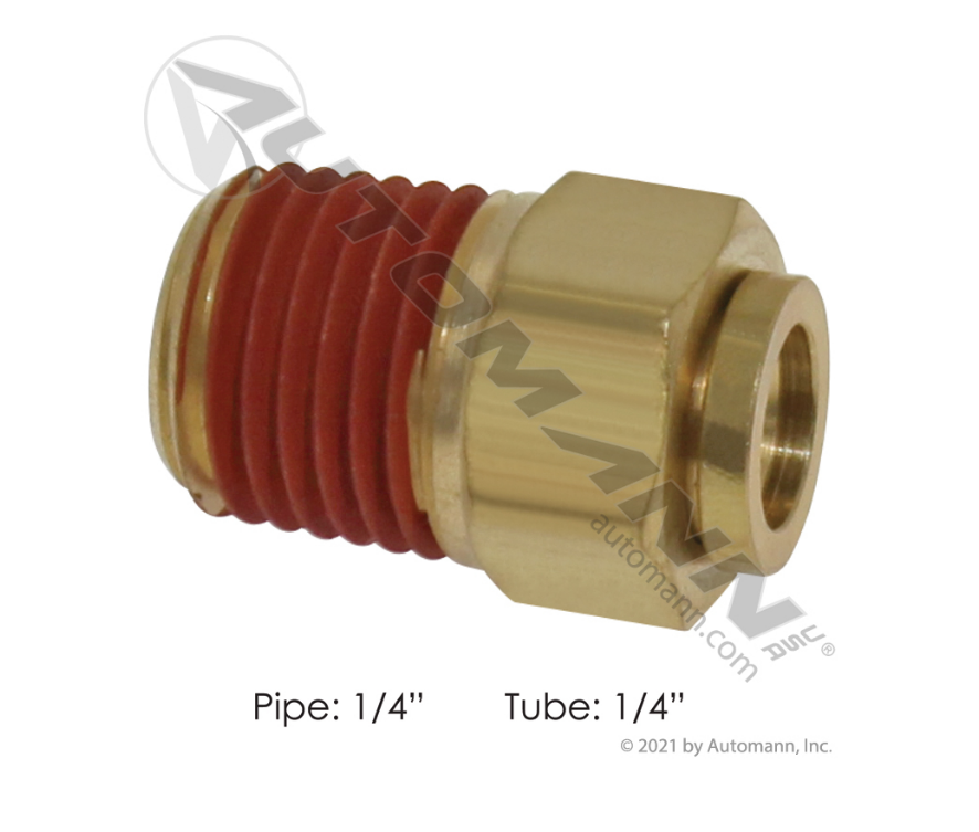 177.13B684B - Brass PLC Male Connector 1/4 X 1/4in