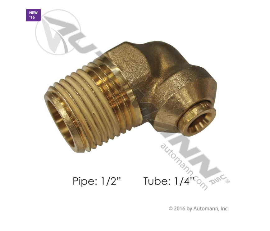 177.13B154D - Brass PLC Male Elbow 1/4 X 1/2in