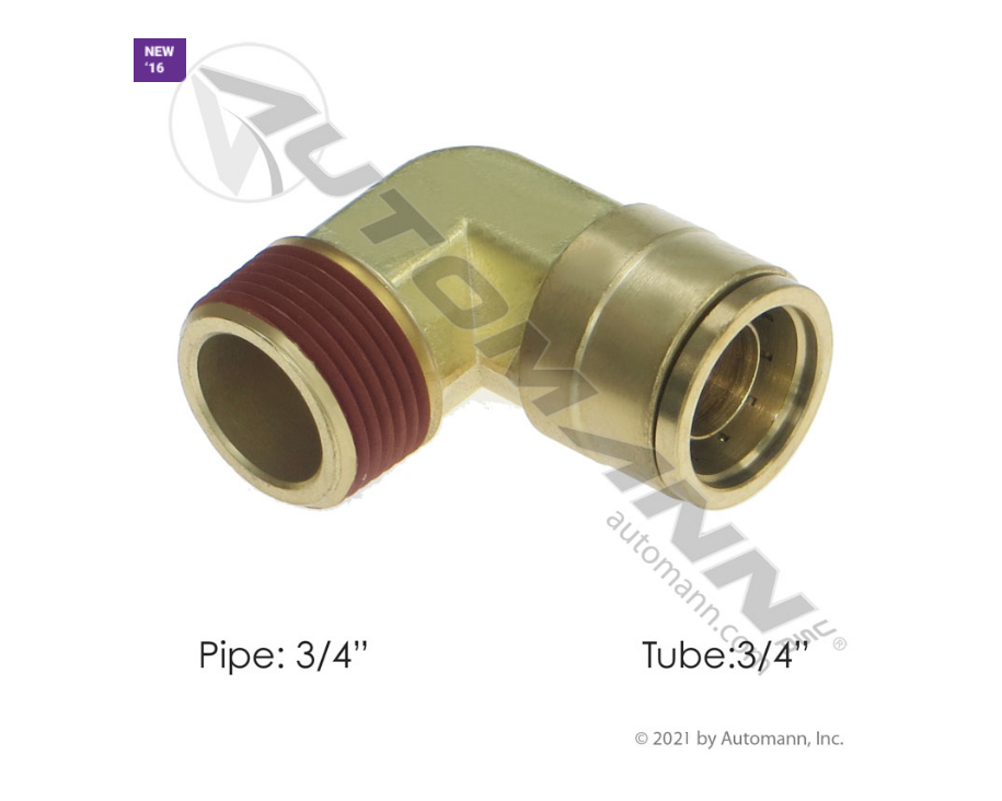 177.13B1512E - Brass PLC Male Elbow 3/4 X 3/4in