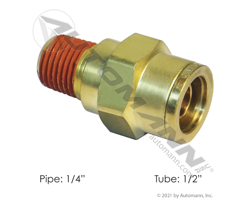 177.13B688B - Brass PLC Male Connector 1/2 X 1/4in