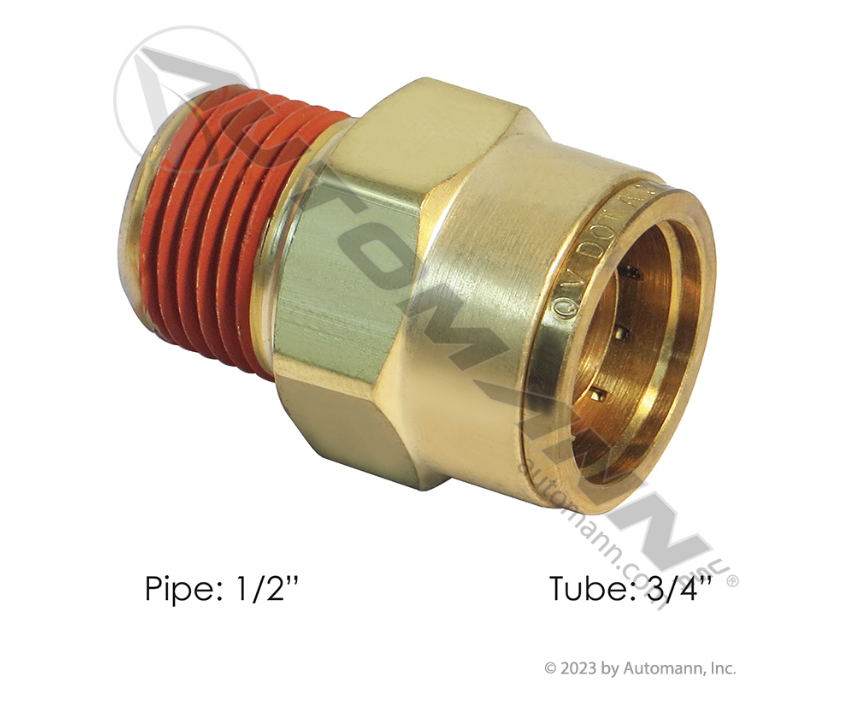 177.13B6812D - Brass PLC Male Connector 3/4 X 1/2in