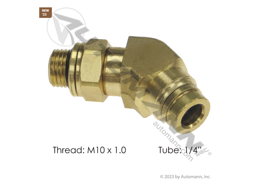 177.13B744M10 - Brass PLC 45 Deg Male Elbow 1/4 x M10