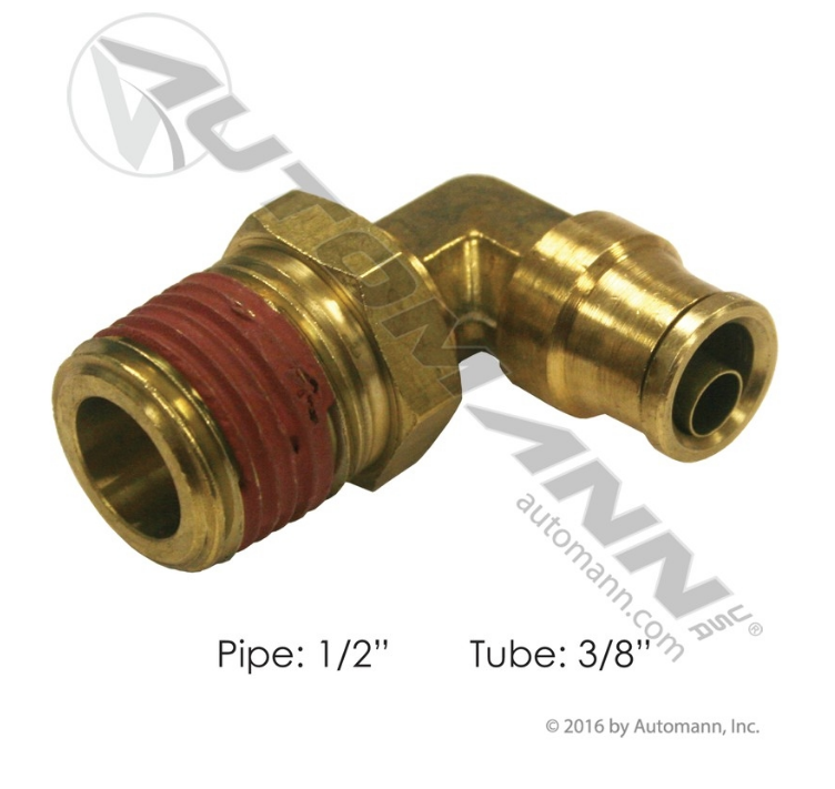 177.13B696D - Brass PLC Male SWL Elbow 3/8 X 1/2in