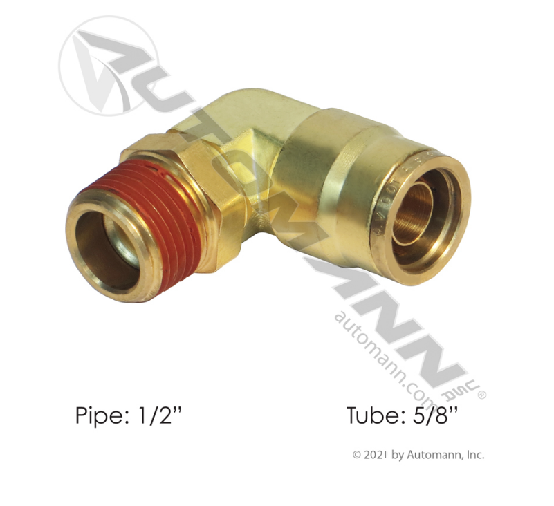 177.13B6910D - Brass PLC Male SWL Elbow 5/8 X 1/2in