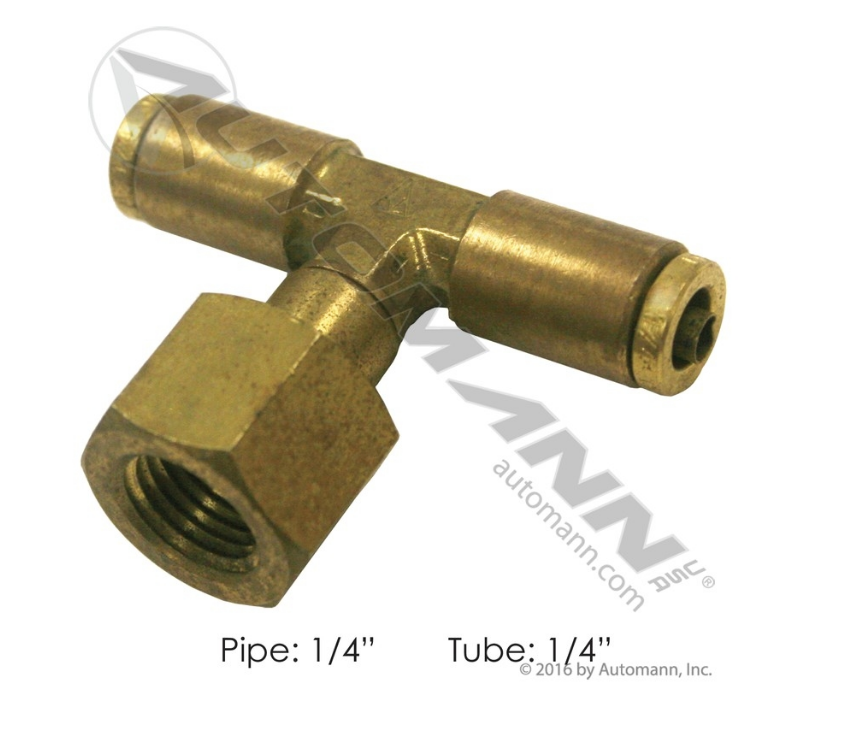 177.13B784B - Brass PLC FM Branch Tee 1/4 X 1/4in