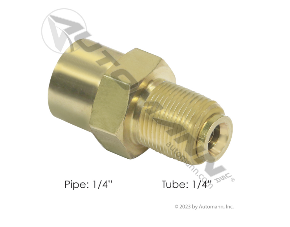 177.13B864B - Brass PLC FM Bulkhead Union 1/4 X 1/4in