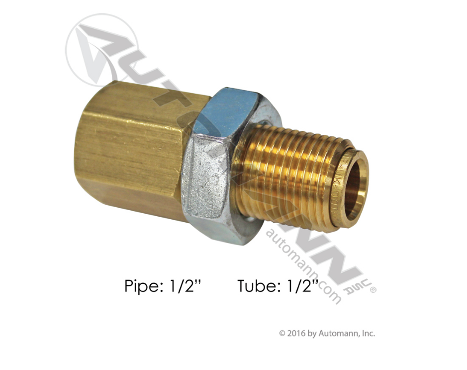 177.13B888D - Brass PLC FM Bulkhead Union 1/2 X 1/2in