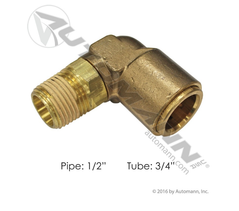 177.13B6912D - Brass PLC Male SWL Elbow 3/4 X 1/2in