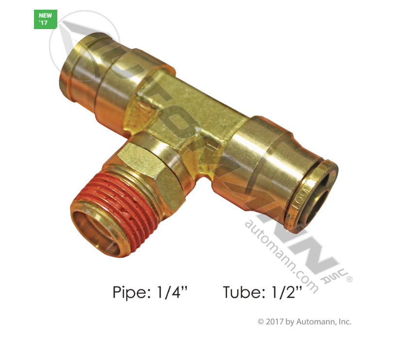 177.13B728B - Brass PLC Male Branch Tee 1/2 X 1/4in