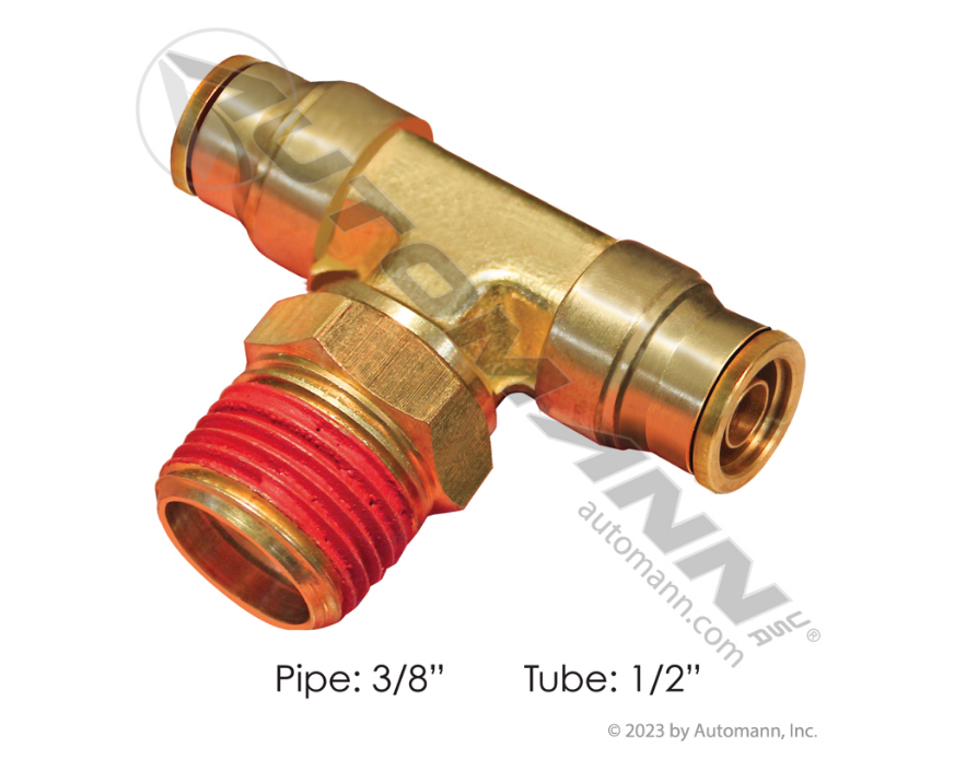 177.13B728C - Brass PLC Male Branch Tee 1/2 X 3/8in