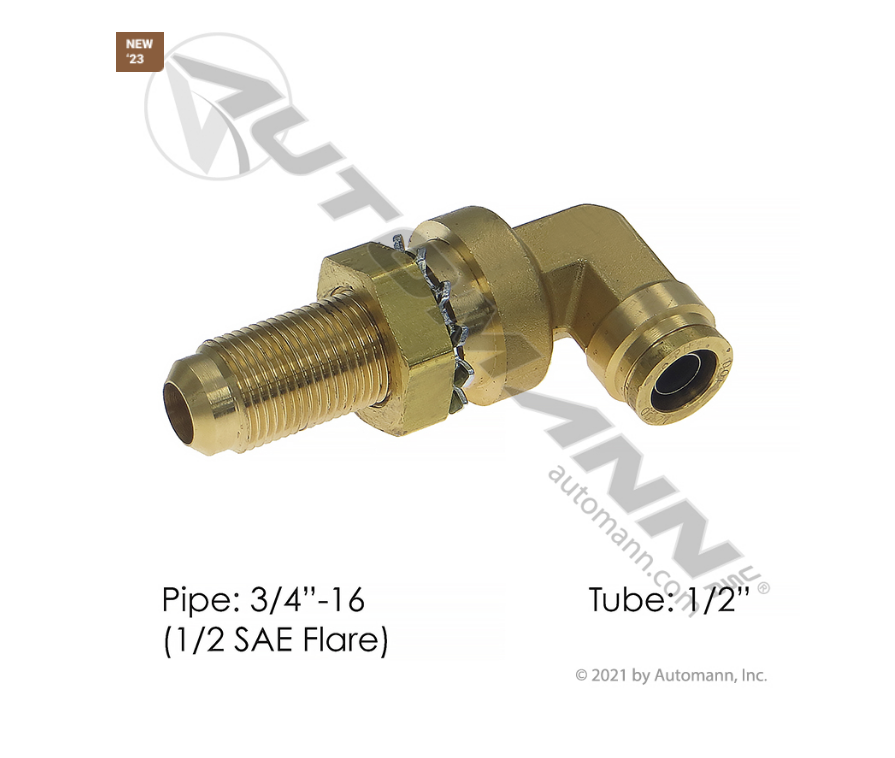 177.13B8988S - Brass PLC Bulkhead 90 Deg 1/2x1/2in SAE