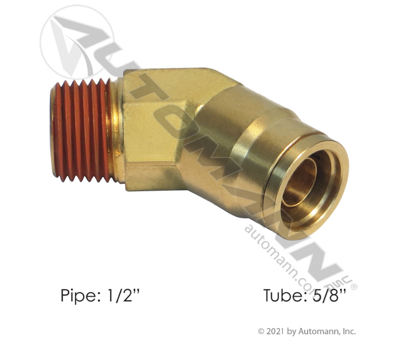 177.13B1710D - Brass PLC 45 Deg NS Elbow 5/8 X 1/2in