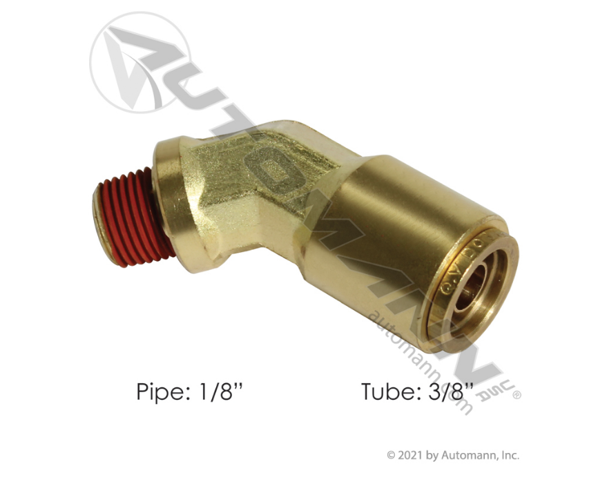 177.13B176A - Brass PLC 45 Deg NS Elbow 3/8 X 1/8in