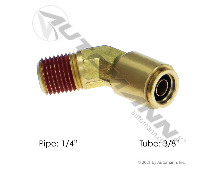 177.13B176B - Brass PLC 45 Deg NS Elbow 3/8 X 1/4in