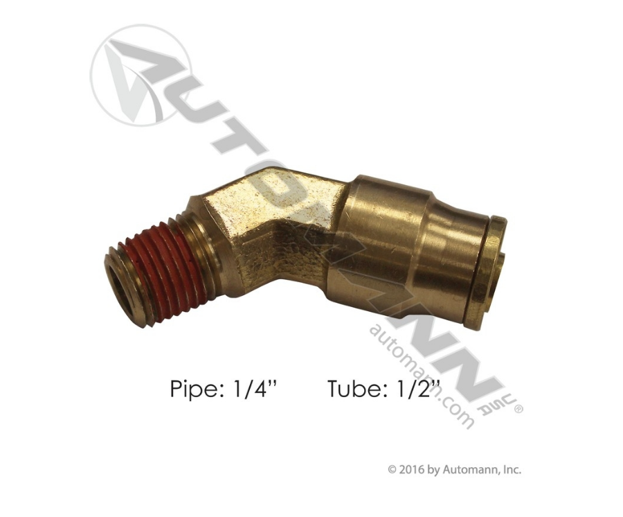 177.13B178B - Brass PLC 45 Deg NS Elbow 1/2 X 1/4in