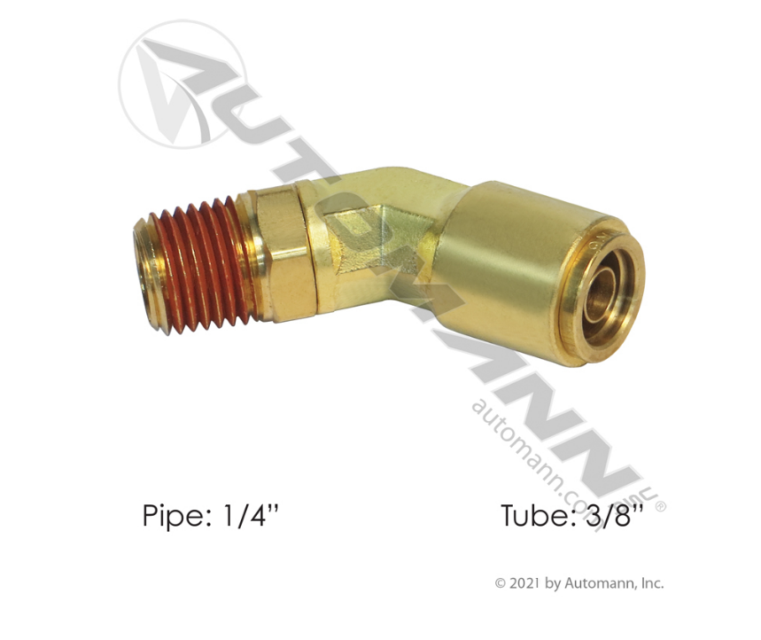 177.13B746B - Brass PLC 45 Deg Male Elbow 3/8 X 1/4in