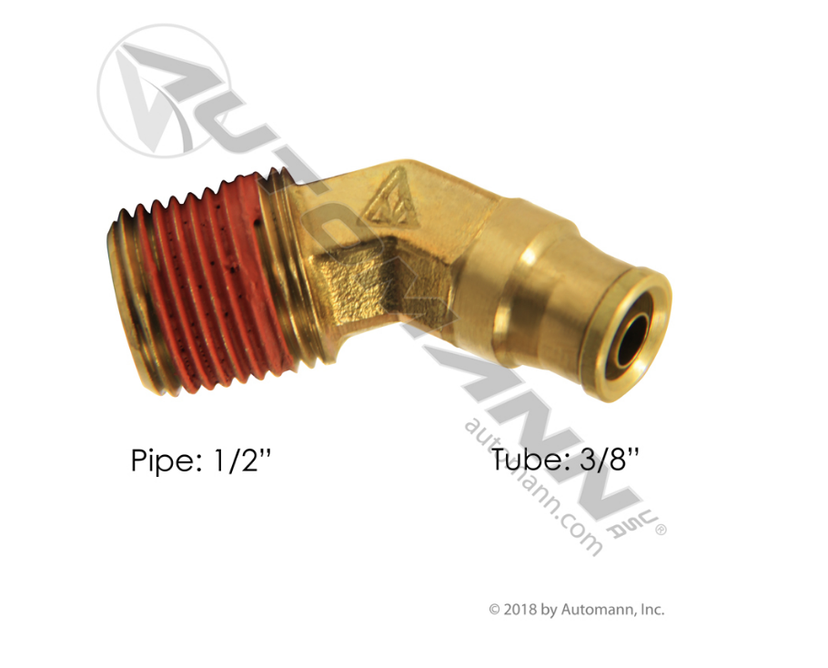 177.13B176D - Brass PLC 45 Deg NS Elbow 3/8 X 1/2in