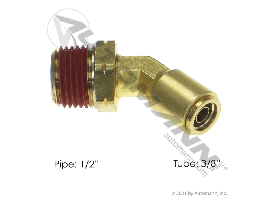 177.13B746D - Brass PLC 45 Deg Male Elbow 3/8 X 1/2in