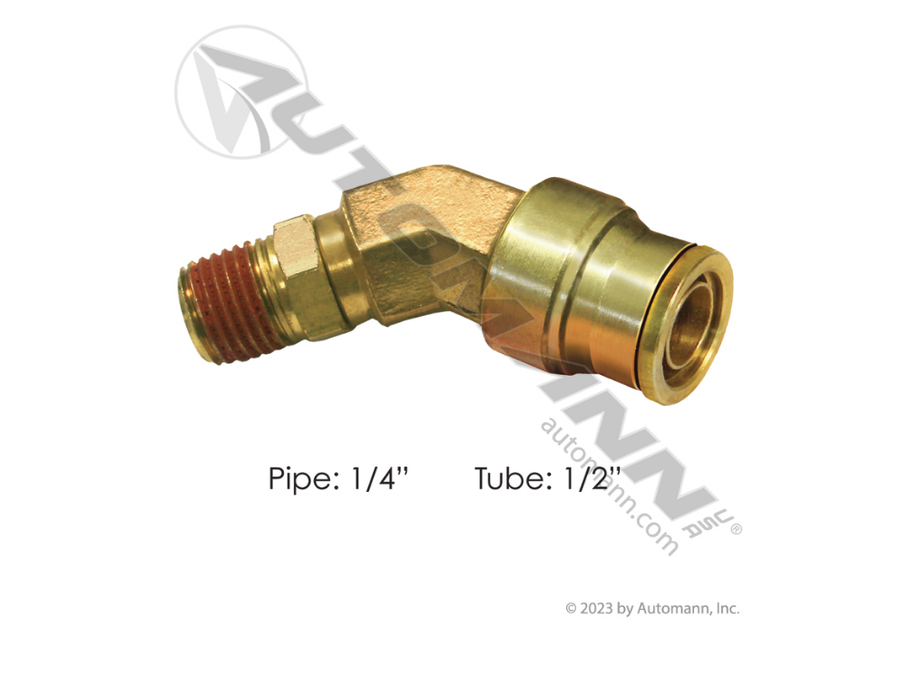 177.13B748B - Brass PLC 45 Deg Male Elbow1/2in X 1/4in