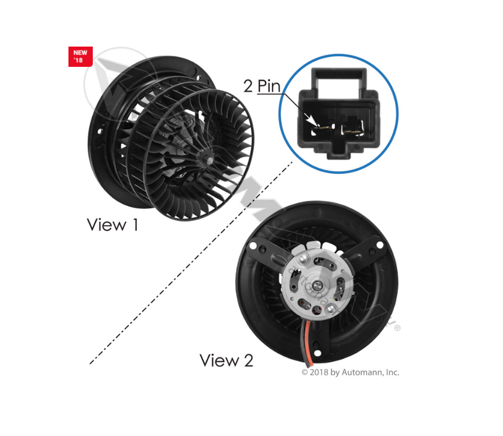 830.21208BE - Blower HVAC Freightliner Behr