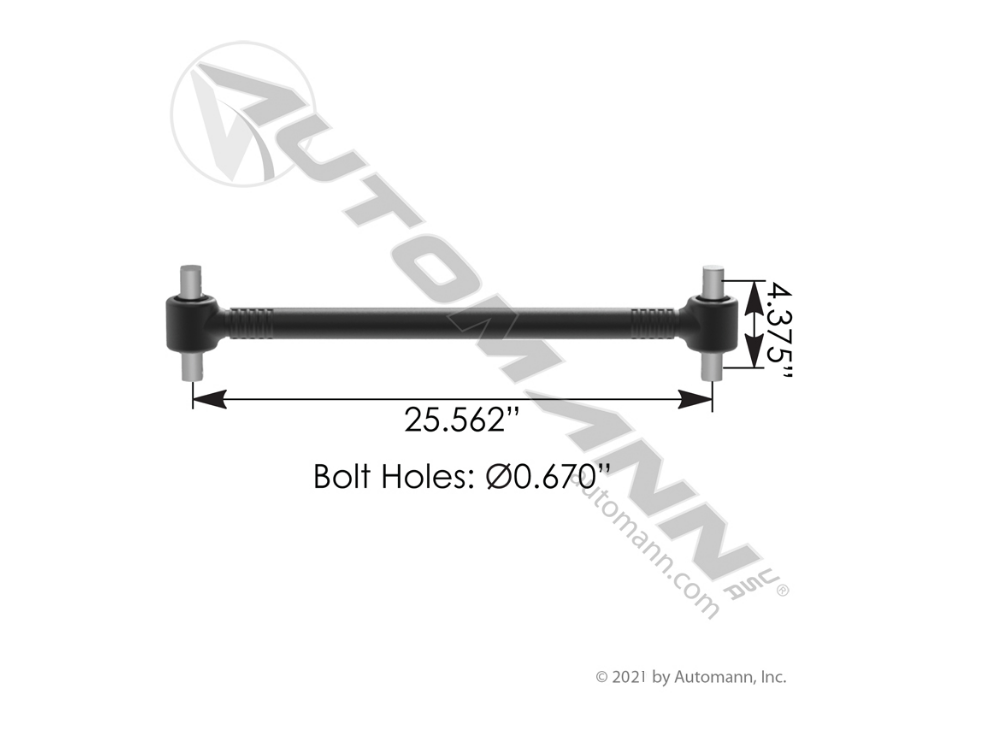 TMR553C - Torque Rod Crimped 25.560in Pete-Ken