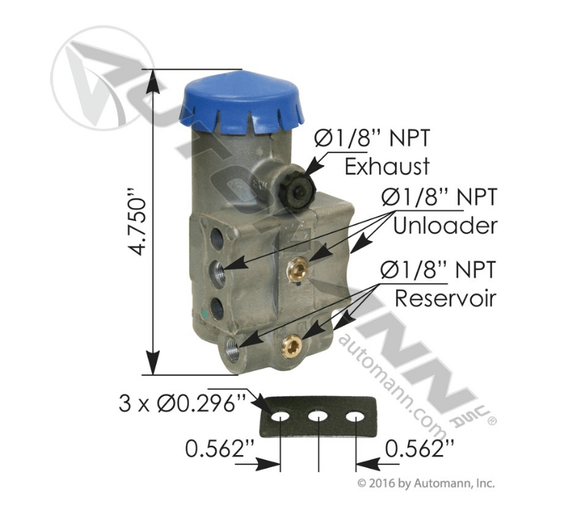 170.800361 D2A Type Non-Adjustable Governor for ADIS Air Dryers