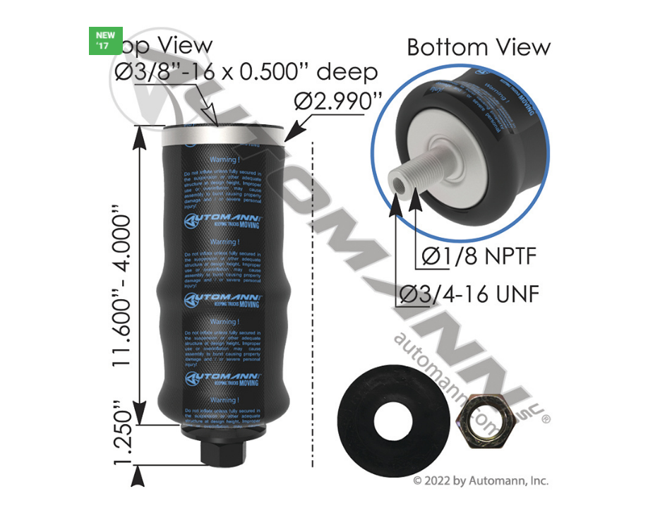 ABSZ70-7036 - Air Spring Cabin (7036, 1S5186, 2903200)