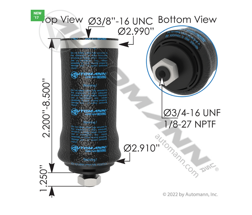 ABSZ70-7132 - Air Spring Cabin (7132, 1S4-234, 75315, 2016754)