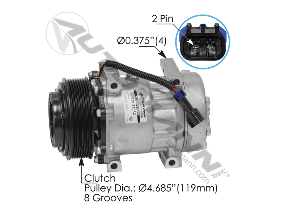 830.31082 - Air Conditioning Compressor 7H15 Type (4314, 5395)