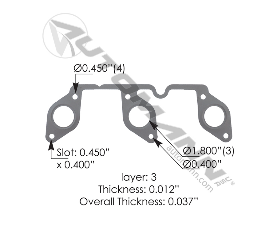 840.UM230280EL - Exhaust Manifold Gasket Detroit DD13 (906.790, A4711420280, DDEA4711420280)