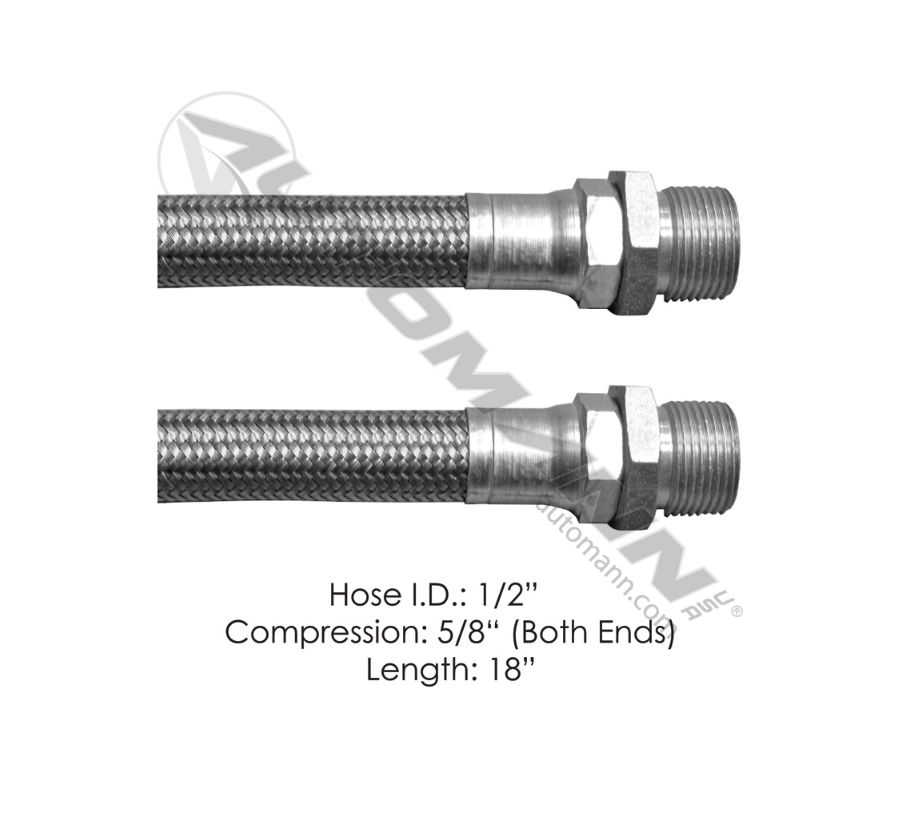 177.10218 - Discharge Hose 2 Compression Ends 18in (19DC318, 142618, 462318)