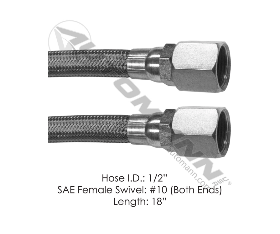 177.10118 - Discharge Hose 2 Fem SAE Swivel 18in (19DSW318, 142518, 462218)