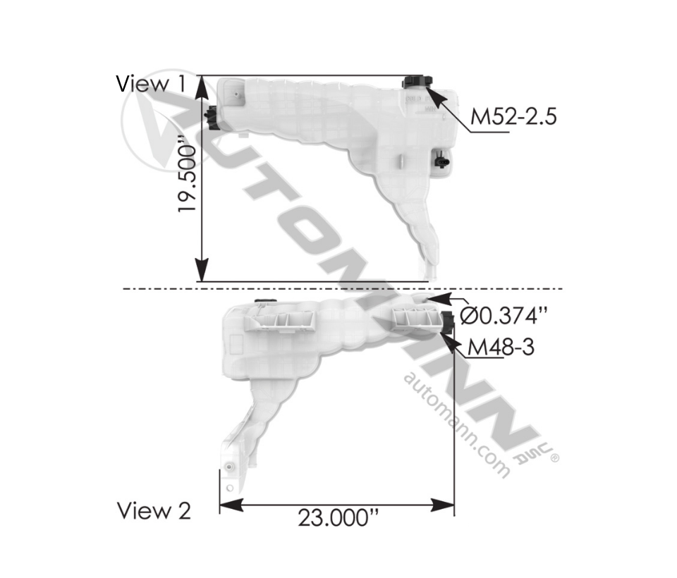 575.1024 - Coolant Reservoir Kenworth / Peterbilt ( CP237001, DR104002)