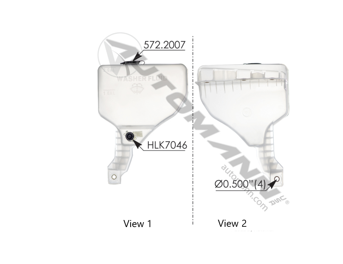 575.10211 - Washer Fluid Reservoir KW/Pete (HK197001)