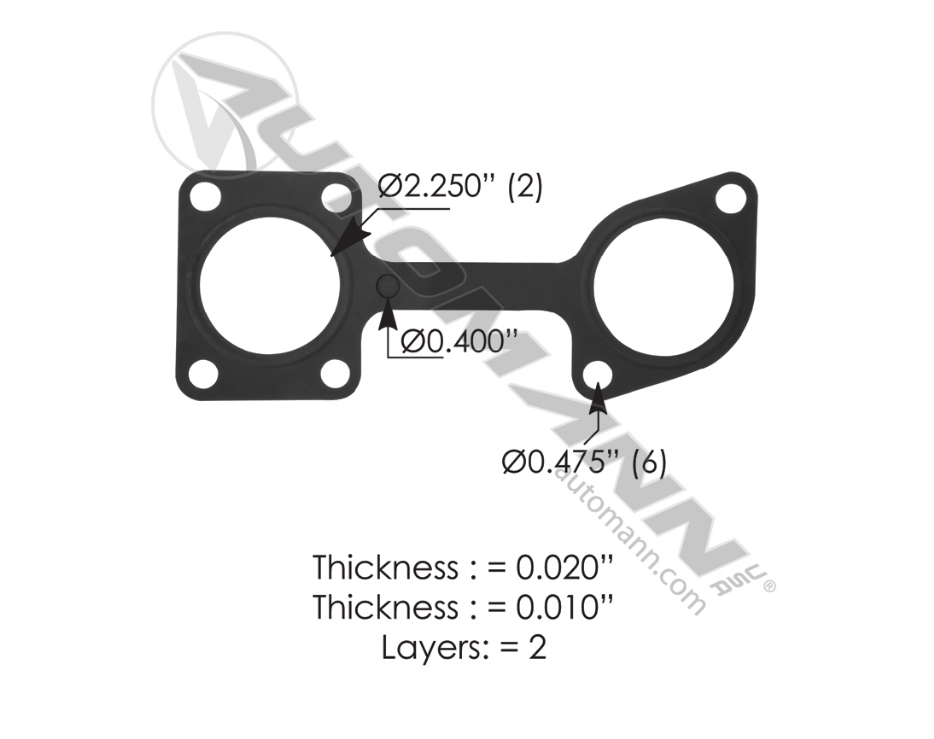 840.UM23983G - Exhaust Manifold Gasket Detroit Diesel ( 23511666, 23533983, 23539193)
