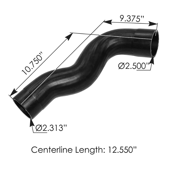 561.62423 - Coolant Hose Upper Mack 2.5"-2.313" ID (22891468, 21558423, 21293044, 23564)