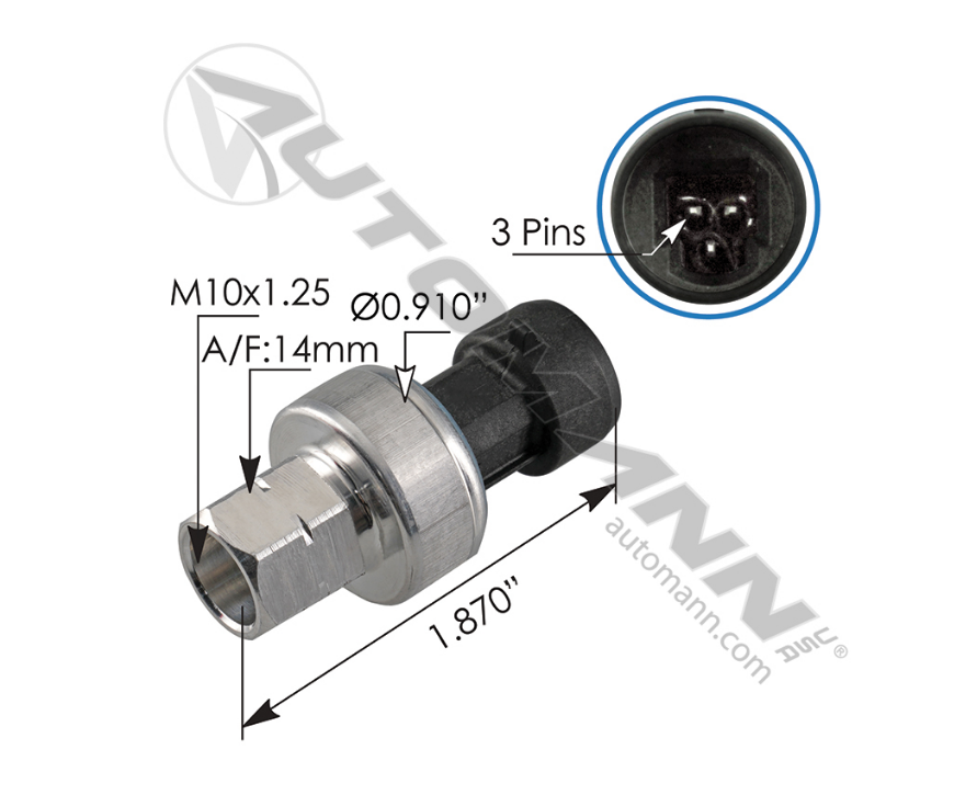 577.75653 - Transducer Pressure KW Pete (12CP45-4, 9029712, 850-8931, 559005S, 57775653)