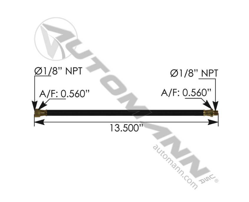 755.GH1135NZ - Grease Hose for Clutch 13.5in