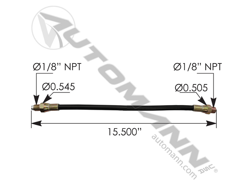 755.GH115 - Grease Hose for Clutch 15in