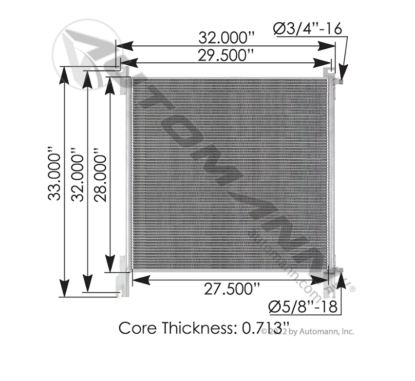 813.75101 - Condenser Peterbilt (6273, 04-1415, 18-03809, 1517011)