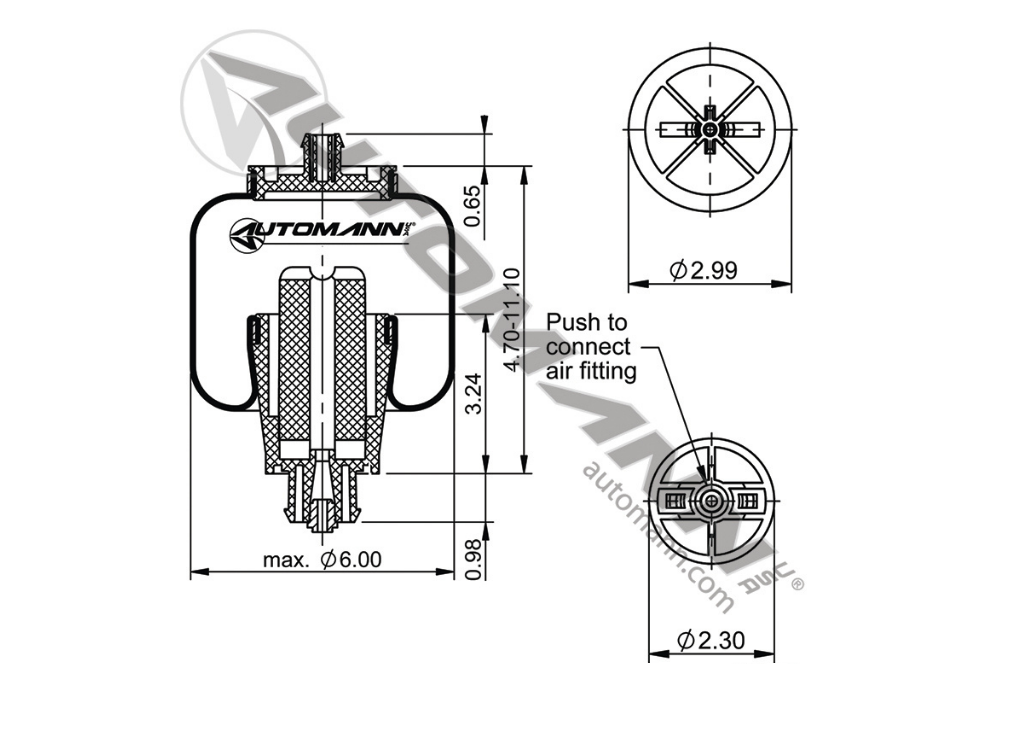 ABSZ70-7093 - Air Spring Cabin (7093, 1S5-190, 75313, 2906016)